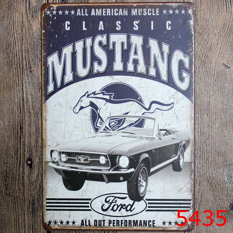 TIN SIGN CLASSIS MUSTANG FORD all american muscle