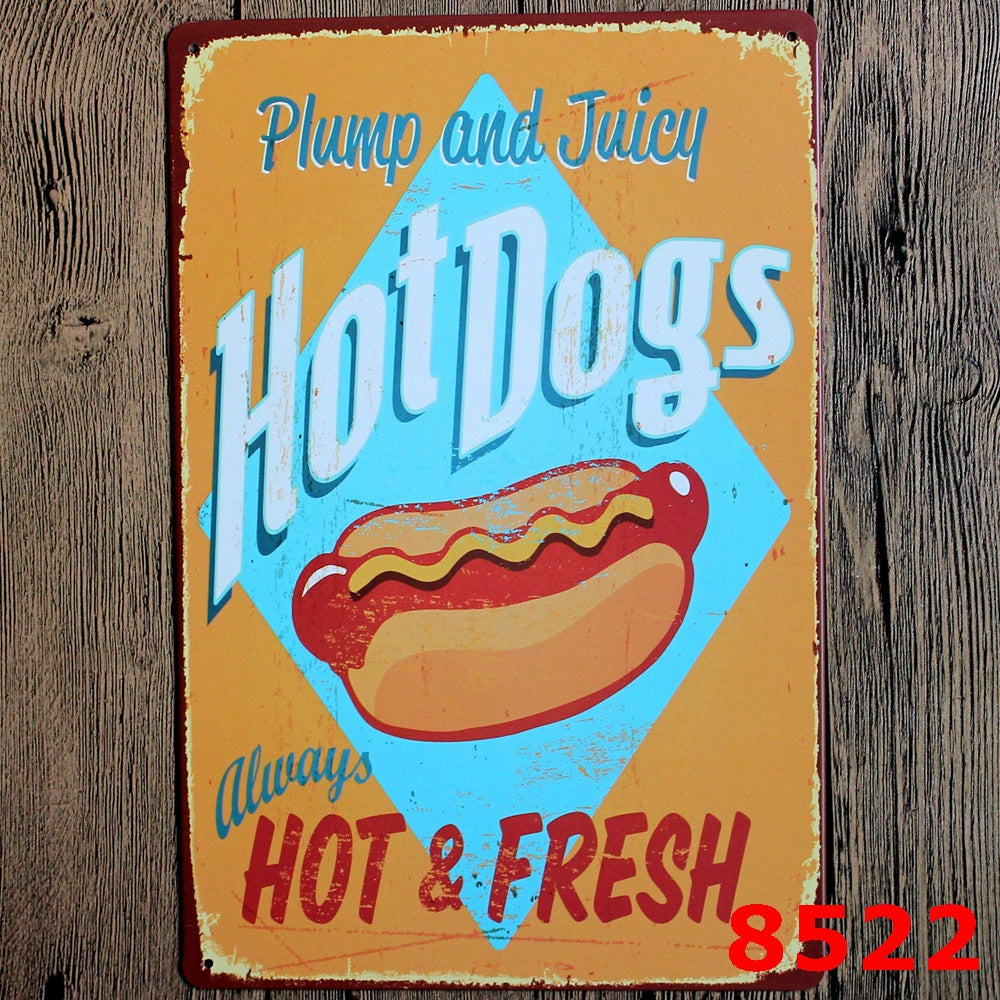 TIN SIGN HOTDOGS HOT & FRESH