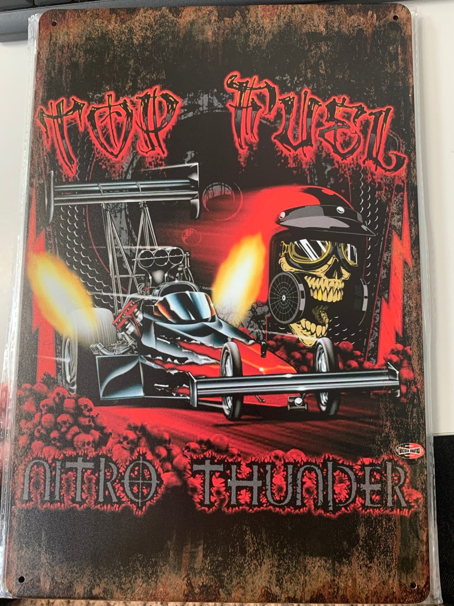TIN SIGN TOP FUEL NITRO THUNDER