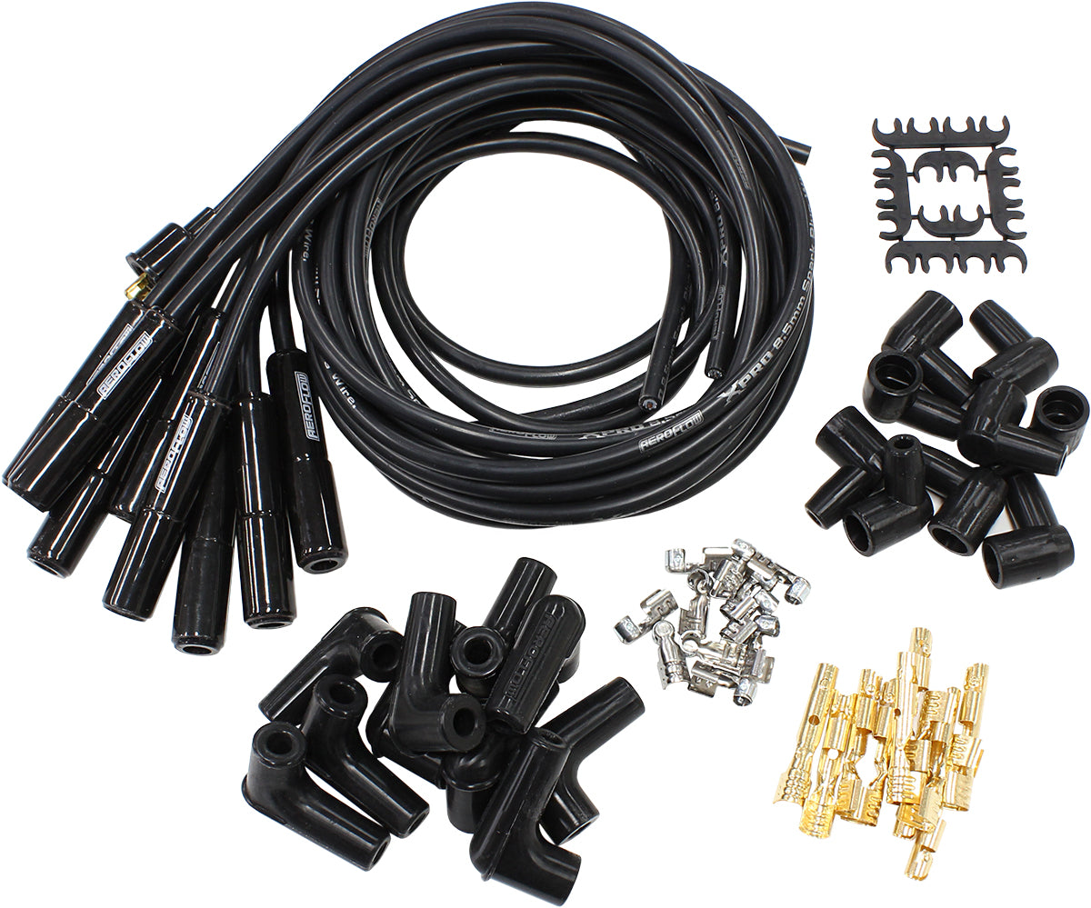 LEAD SET 8.5mm V8 90deg/STR HEI & STD CERAMIC BLK