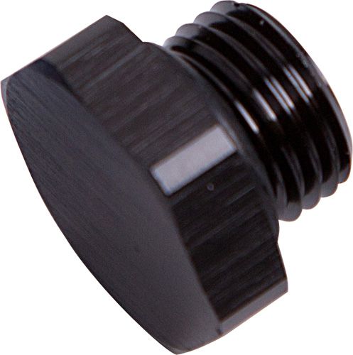PLUG BUNG -8m O-RING HEX ORB BLACK