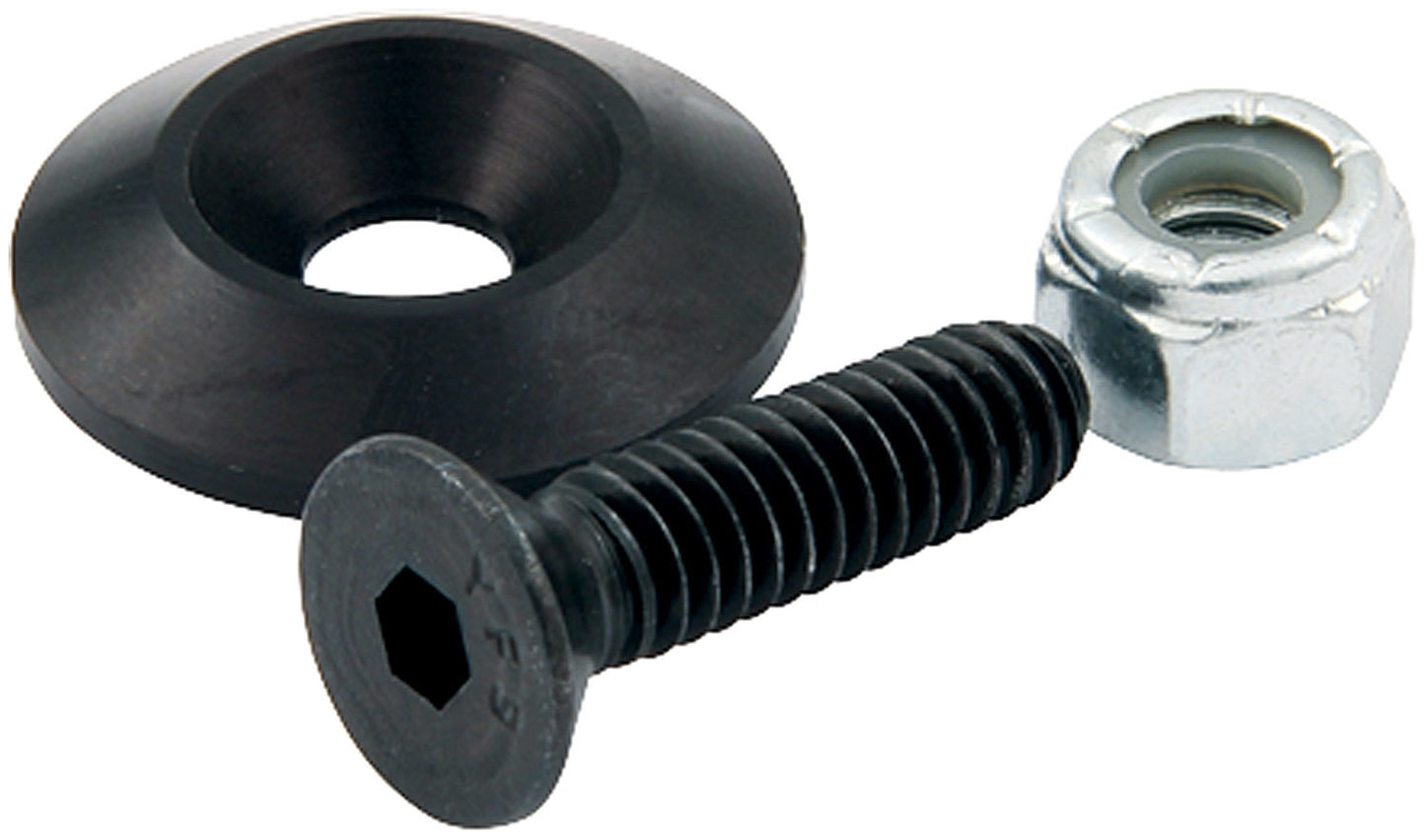 COUNTERSUNK BOLTS 1/4in w/1in WASHERS 10pk BLACK