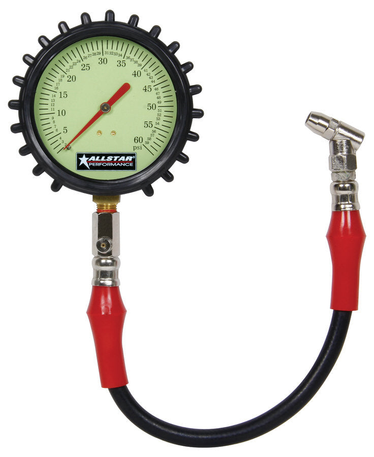 TYRE PRESSURE GAUGE 0-60psi 4in GLOW