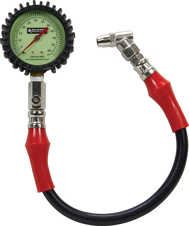 TYRE PRESSURE GAUGE 0-60psi 2-1/4in GLOW