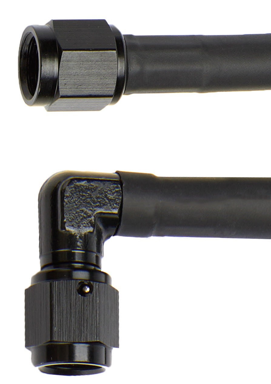 BRAKE HOSE -4 21in straight/90 degree BLACK