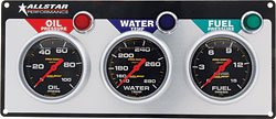 GAUGE PANEL 3 PRO-COMP 2-5/8in OP/WT/FP LIQUID