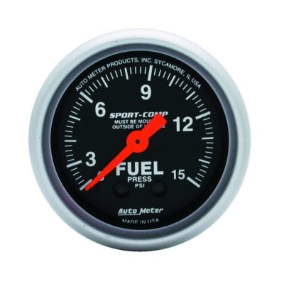 GAUGE FUEL PRESS 2-1/16in 0-15psi SPORTCOMP