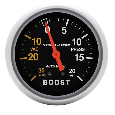 GAUGE BOOST/VAC 2-5/8in 30in/20psi SPORTCOMP