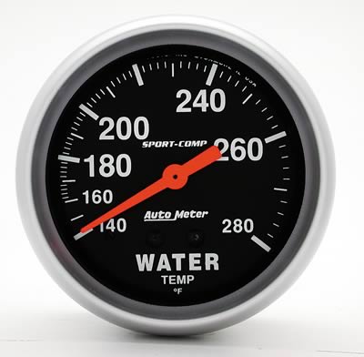 GAUGE WATER TEMP 2-5/8 140-280f SPORTCOMP