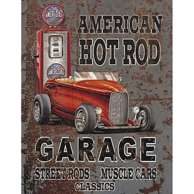 TIN SIGN AMERICAN HOT ROD