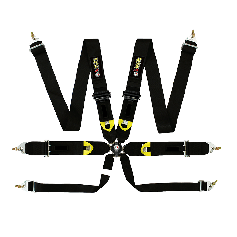 HARNESS 6pt CAMLOC PULL UP BLACK FIA