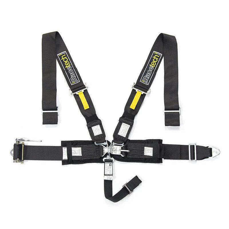 HARNESS 5pt RATCHET BLACK with HIP PADS HOOKER