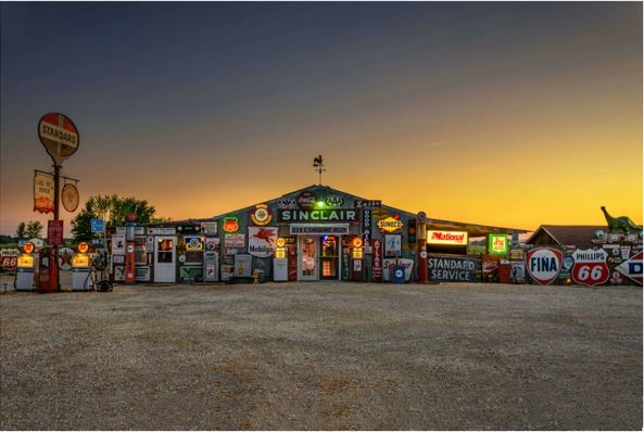 GLASS PRINT GARAGE SUNSET
