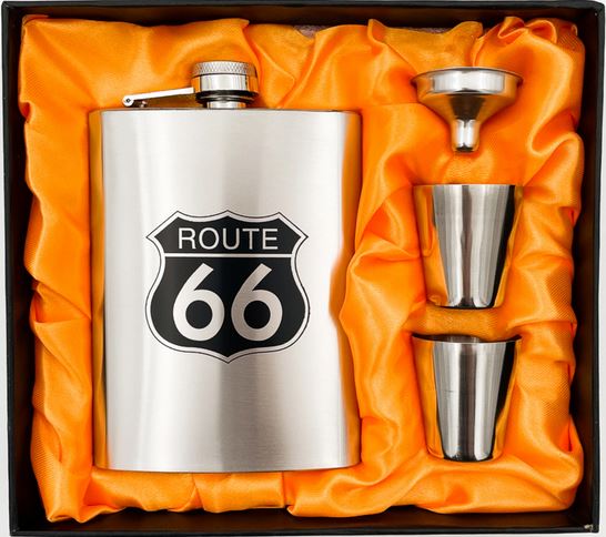 HIP FLASK SET ROUTE 66