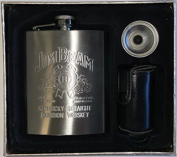 HIP FLASK SET JIM BEAM