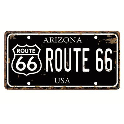 TIN SIGN NUMBER PLATE ROUTE 66 (1 in RT)