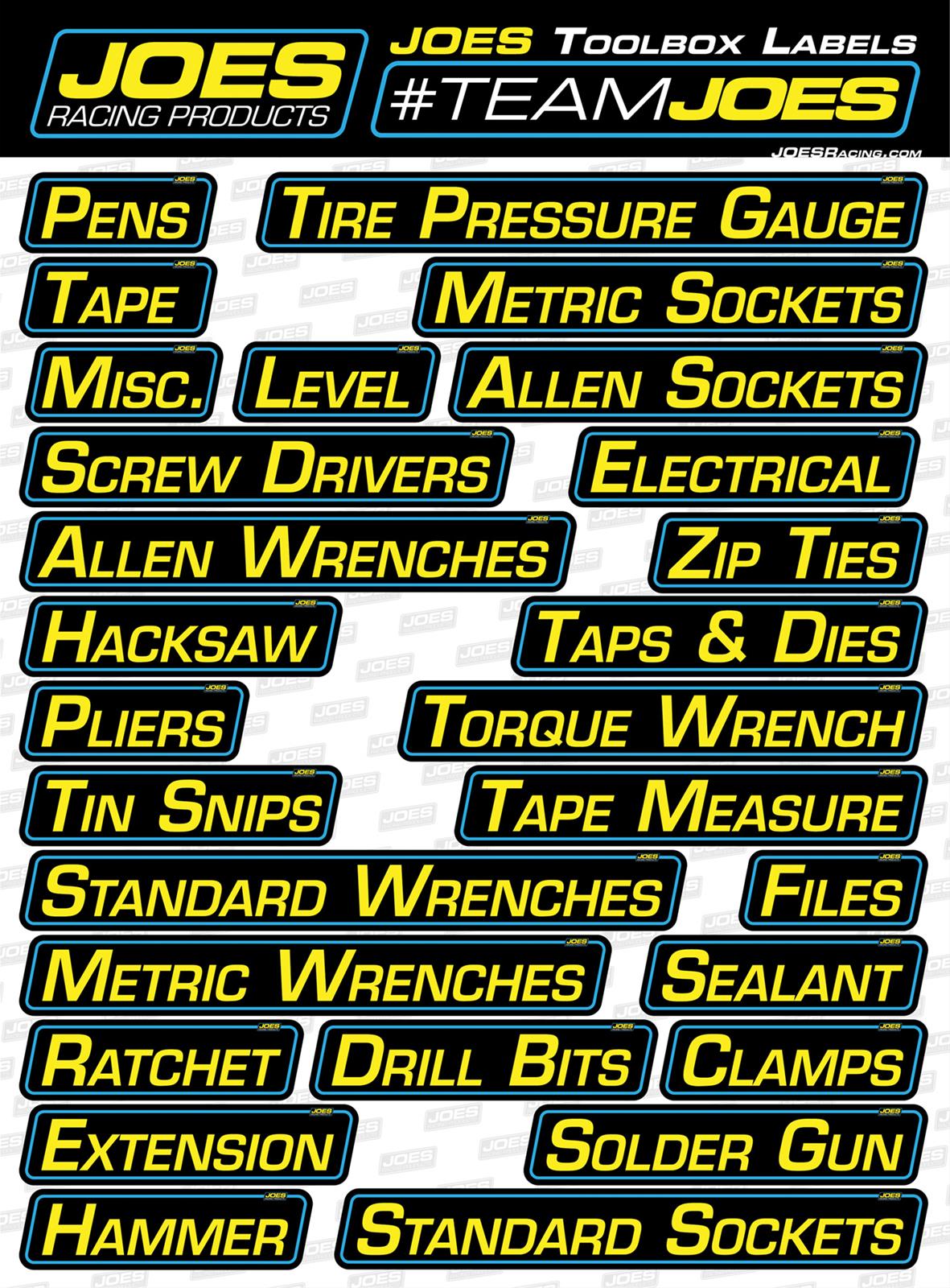 TOOLBOX LABELS