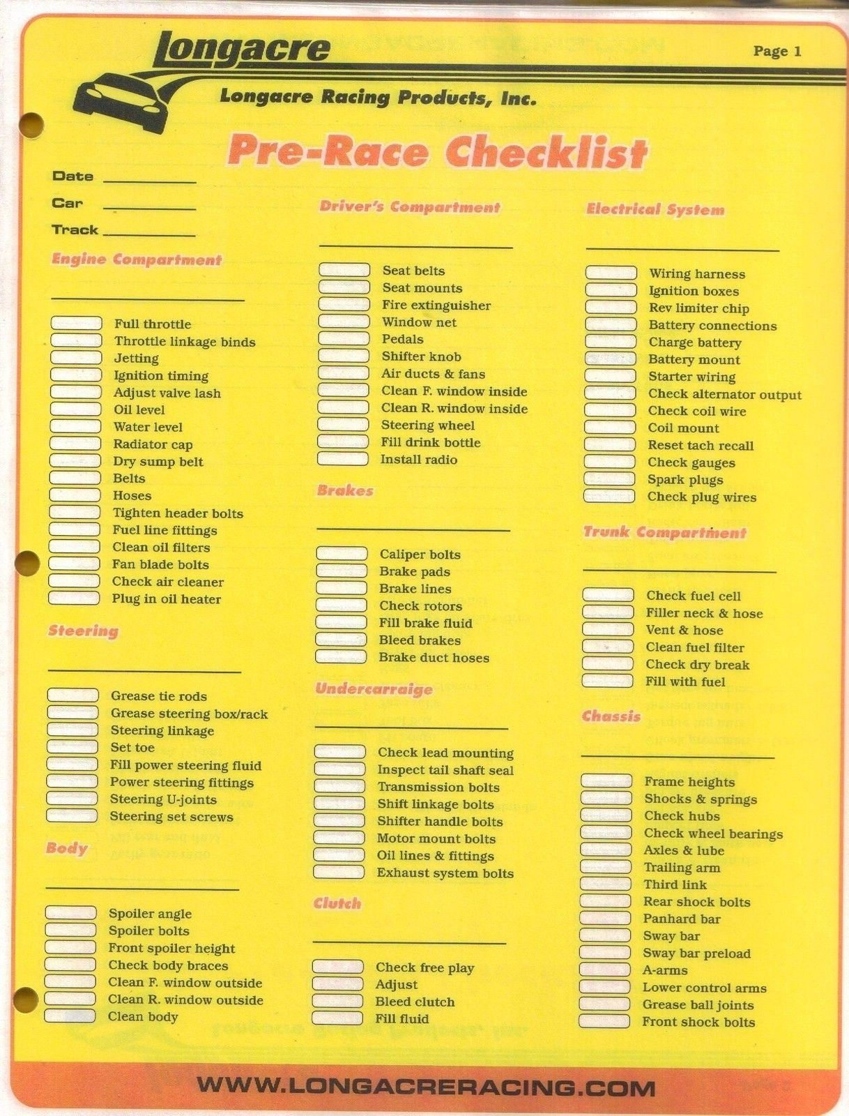 CHECK LIST PAD