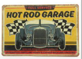 TIN SIGN HOT ROD GARAGE FULL SERVICE