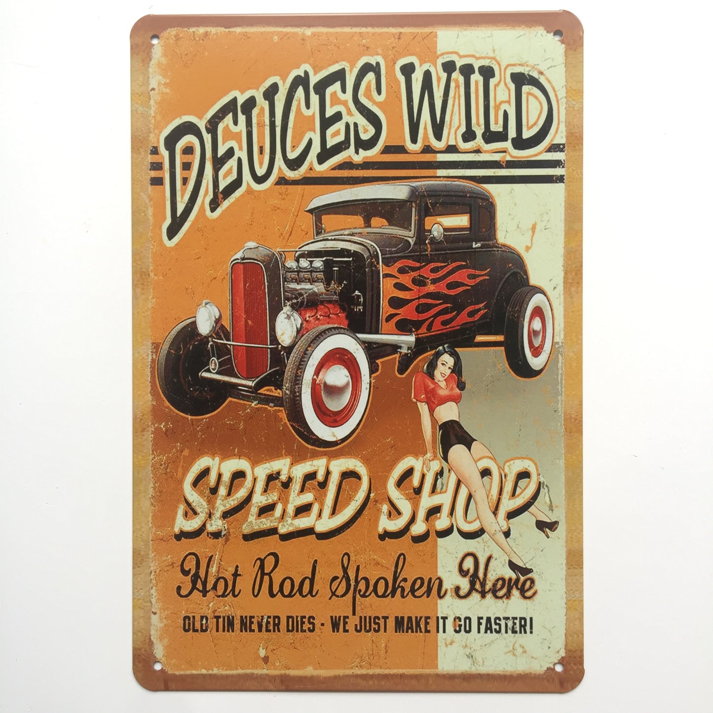 TIN SIGN DEUCES WILD SPEED SHOP