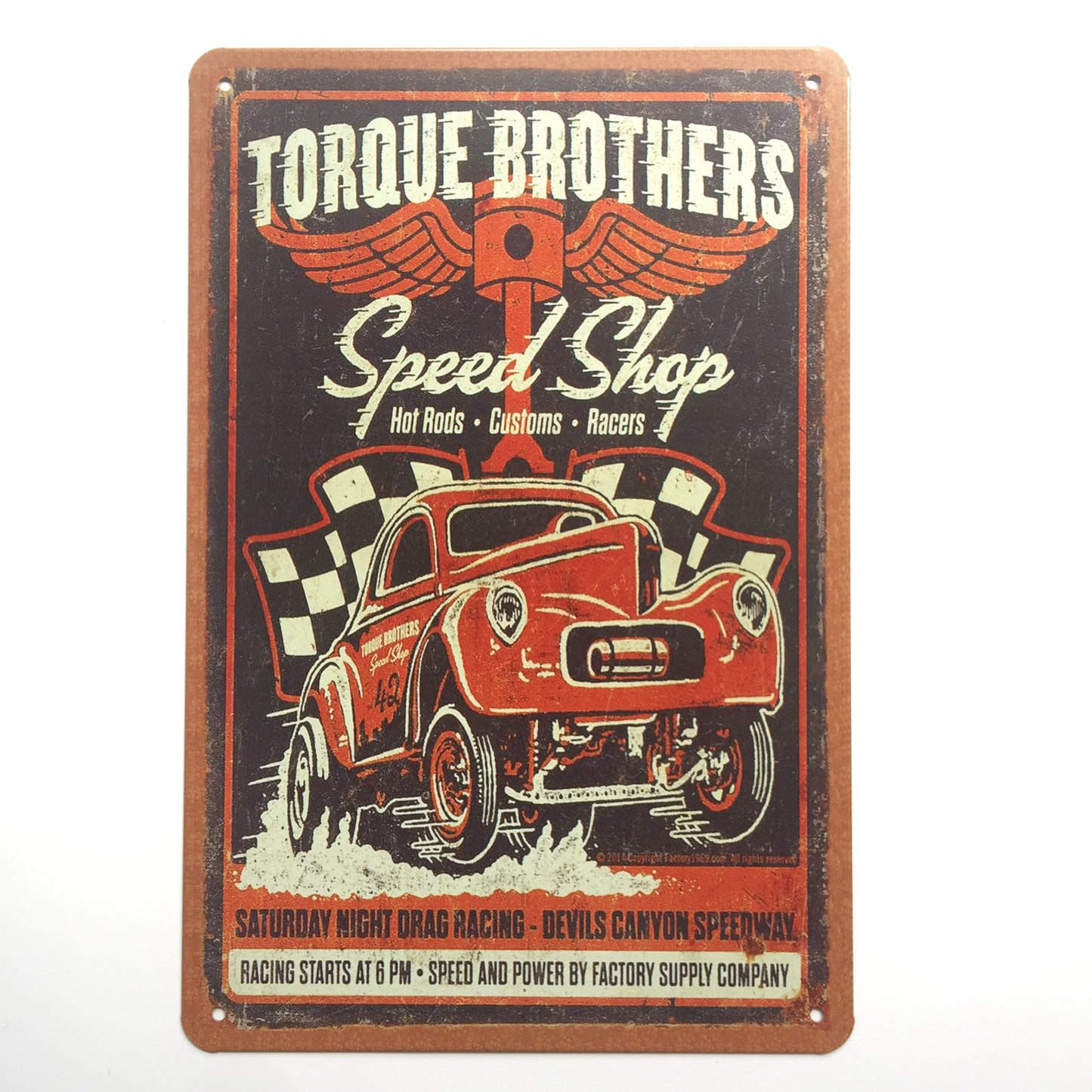 TIN SIGN TORQUE BROTHERS SPEED SHOP
