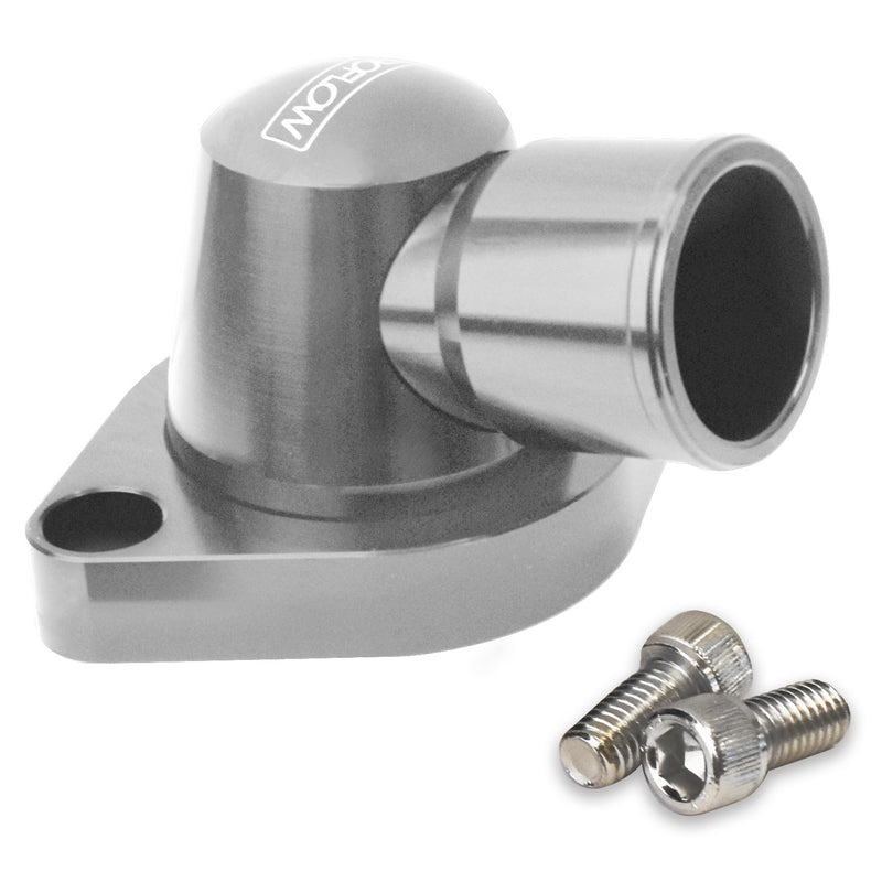 WATER NECK CHEV V8 90deg SWIVEL BILLET SILVER