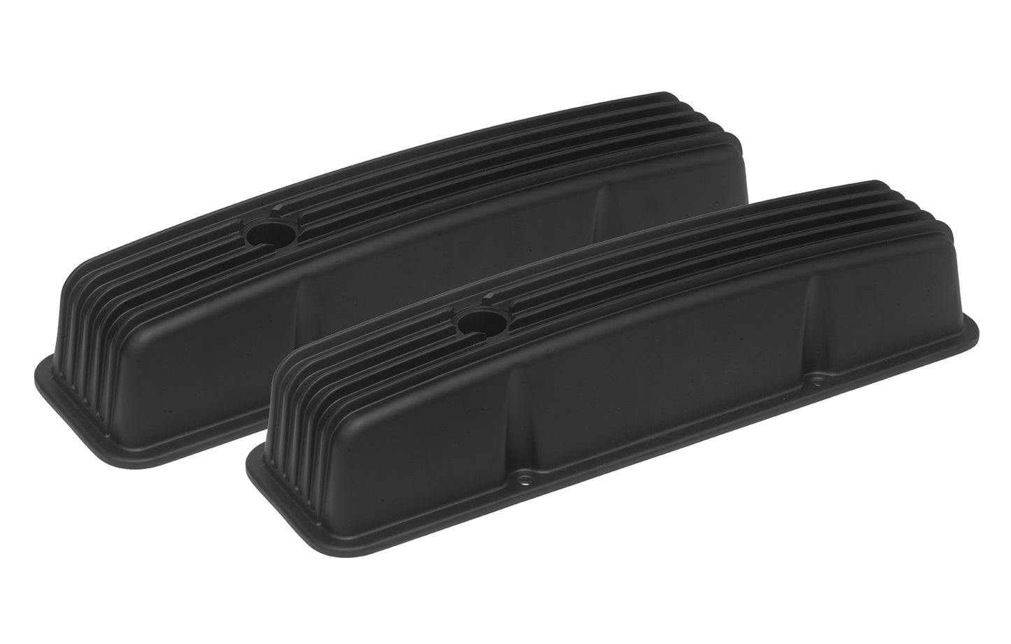 ROCKER COVERS CHEV SB ALLOY BLACK TALL FINNED