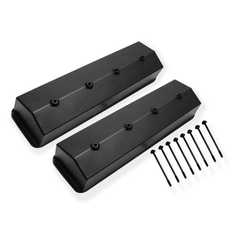 ROCKER COVERS CHEV SB CENTER BOLT ALLOY BLACK TALL