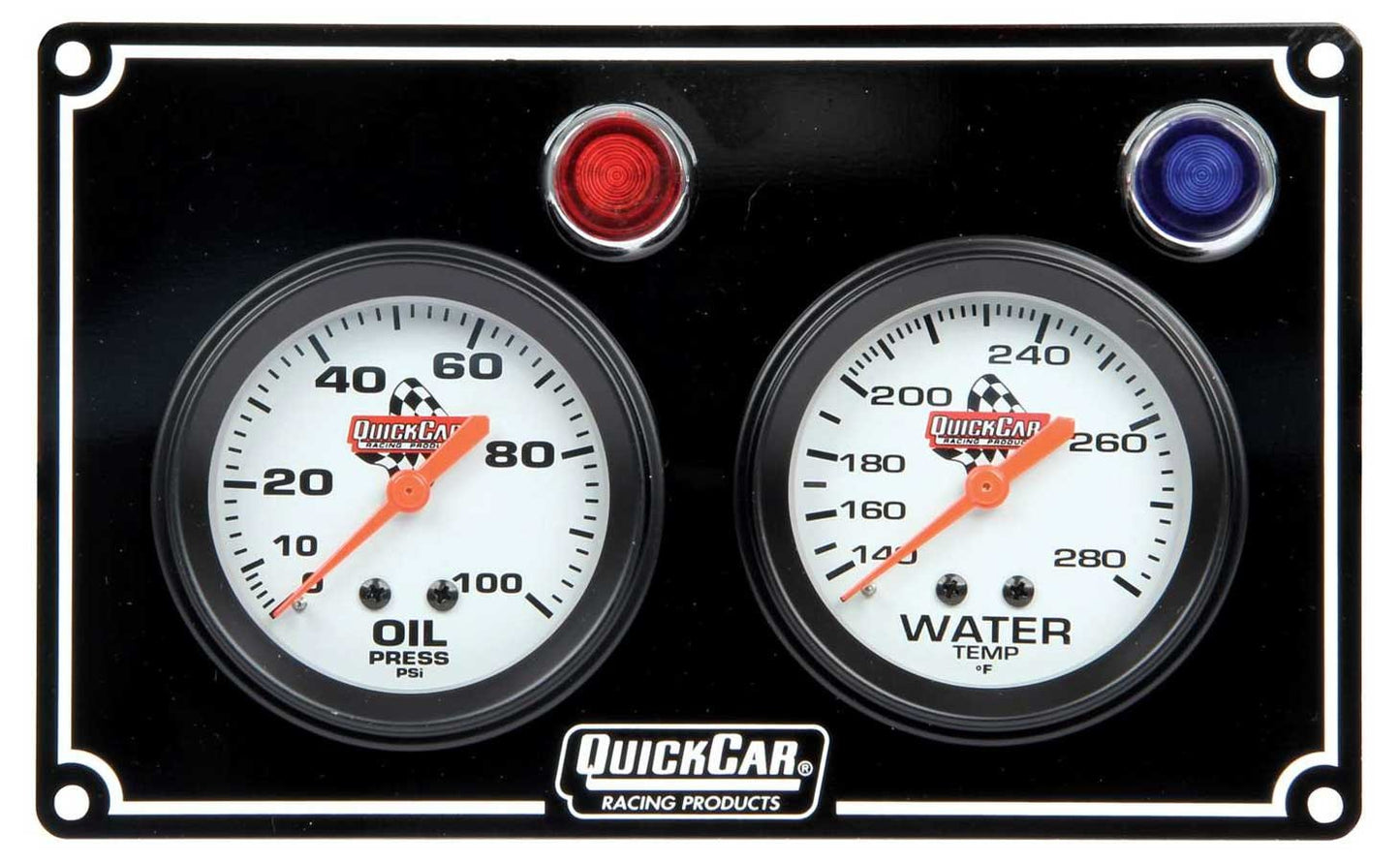GAUGE PANEL 2 QUICKCAR 2-5/8in OP/WT BLACK