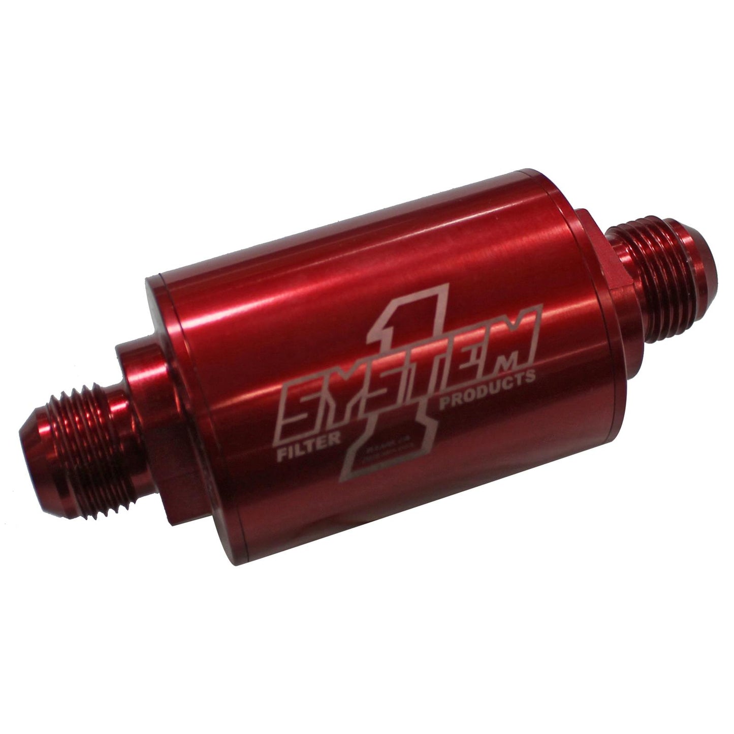 FUEL FILTER -10m BILLET 4x2in RED 75 micron