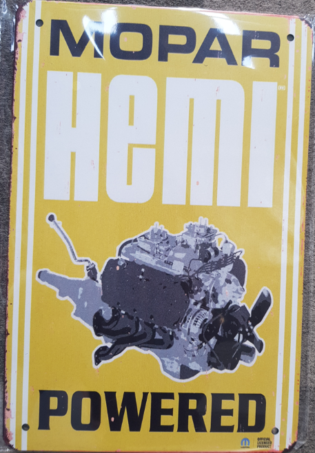 TIN SIGN MOPAR HEMI POWERED