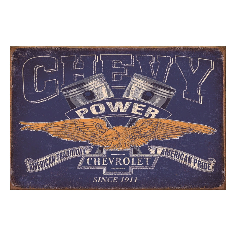 TIN SIGN CHEVY POWER SINCE 1911