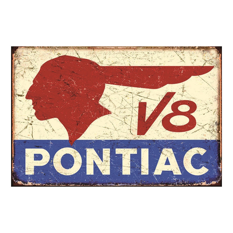 TIN SIGN V8 PONTIAC