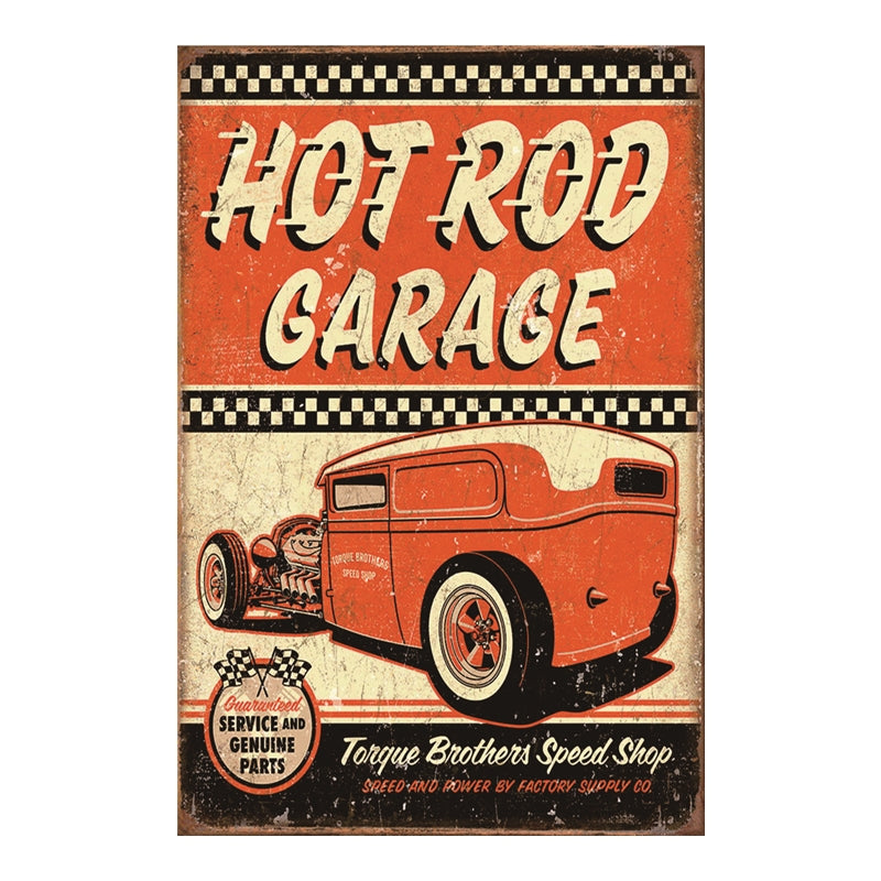 TIN SIGN HOT ROD GARAGE