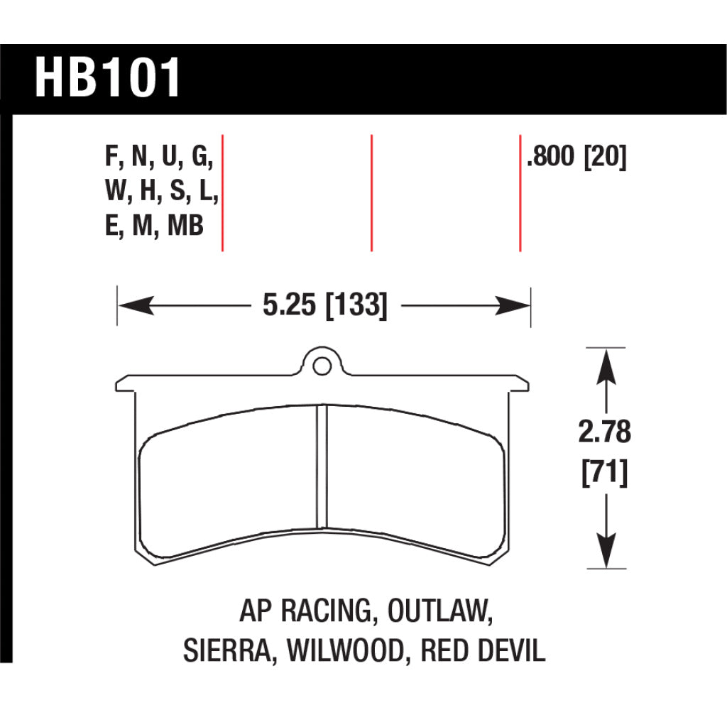 BRAKE PADS WIL SUPERLITE (Pair) RACE