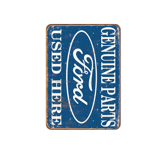TIN SIGN FORD GENUINE PARTS USED HERE