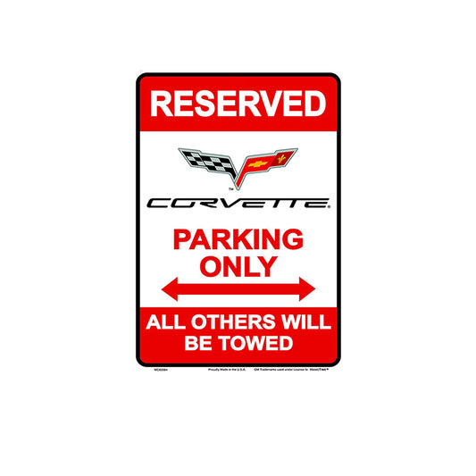 TIN SIGN RESERVED CORVETTE PARKING ONLY