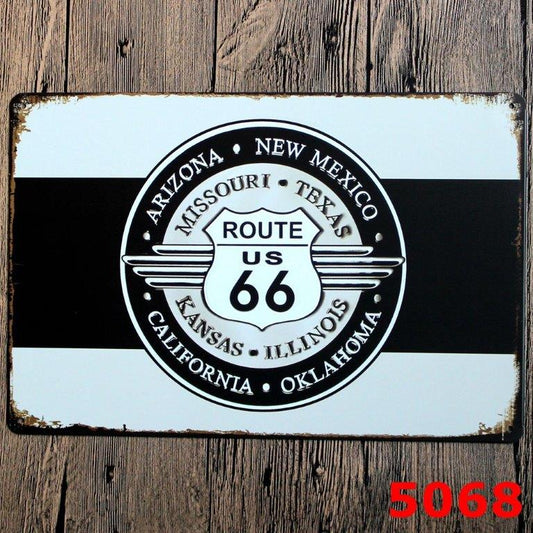 TIN SIGN ROUTE 66 ARIZONA NEW MEXICO MISSOURI