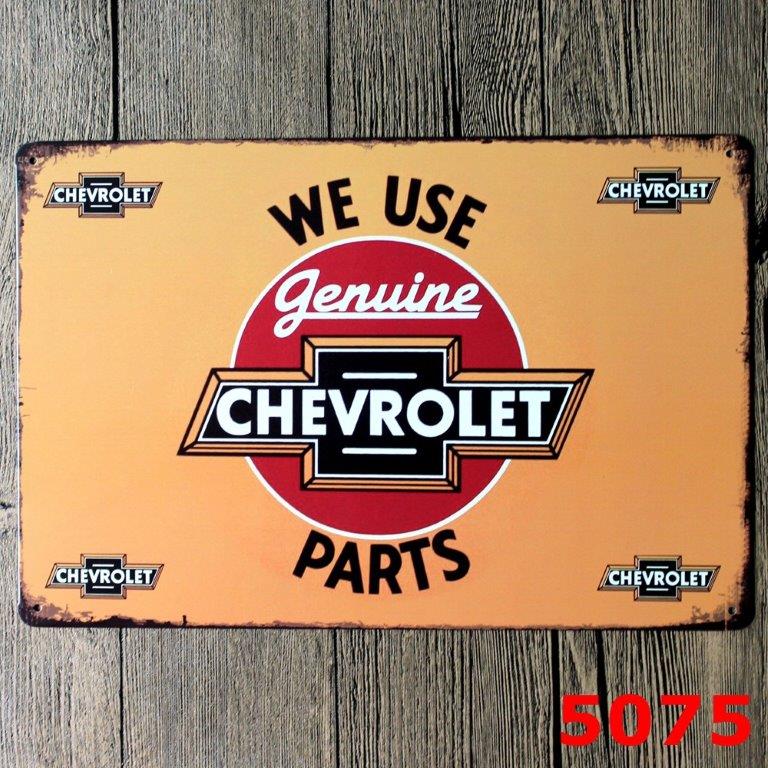 TIN SIGN WE USE GENUINE CHEVROLET PARTS