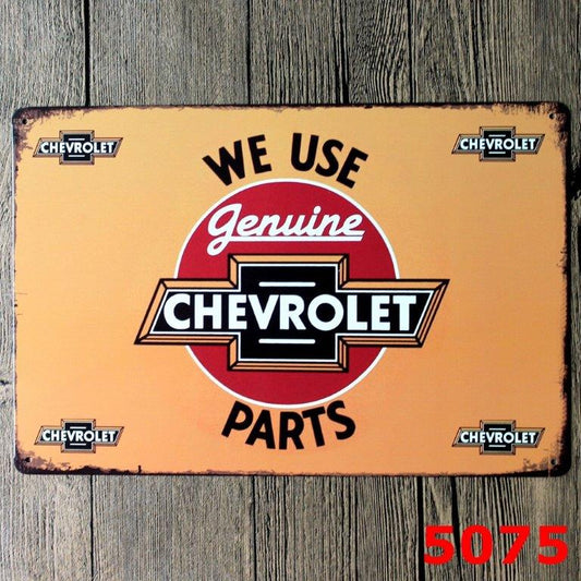 TIN SIGN WE USE GENUINE CHEVROLET PARTS