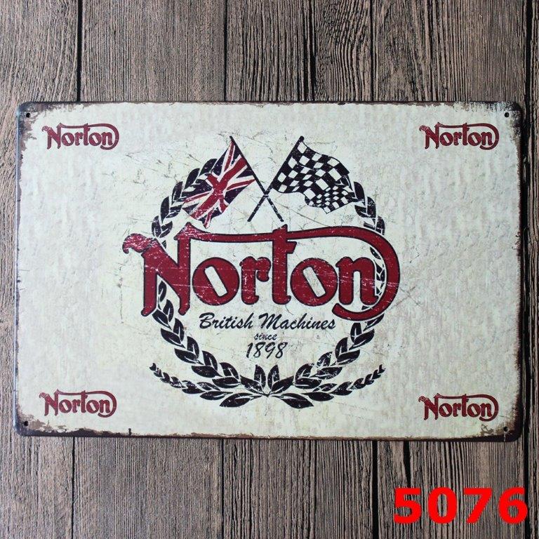 TIN SIGN NORTON BRITISH MACHINES SINCE 1898