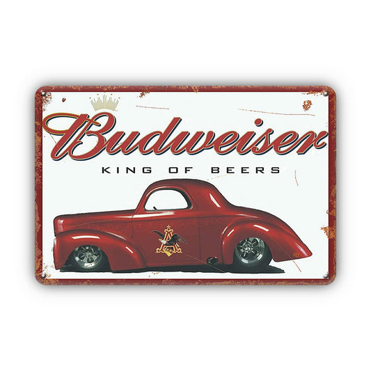 TIN SIGN BUDWEISER KING OF BEERS
