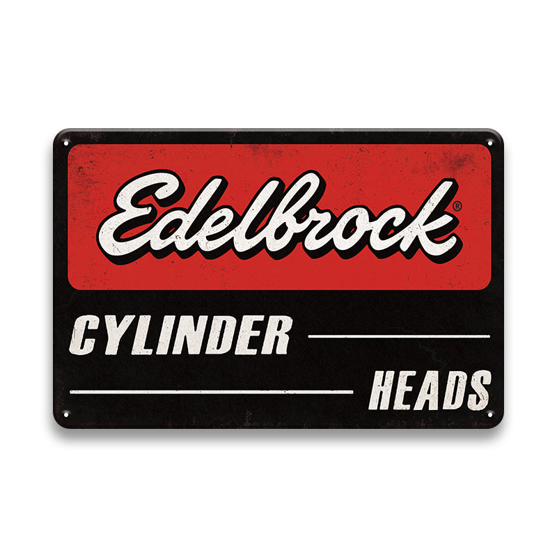 TIN SIGN ELELBROCK CYLINDER HEADS