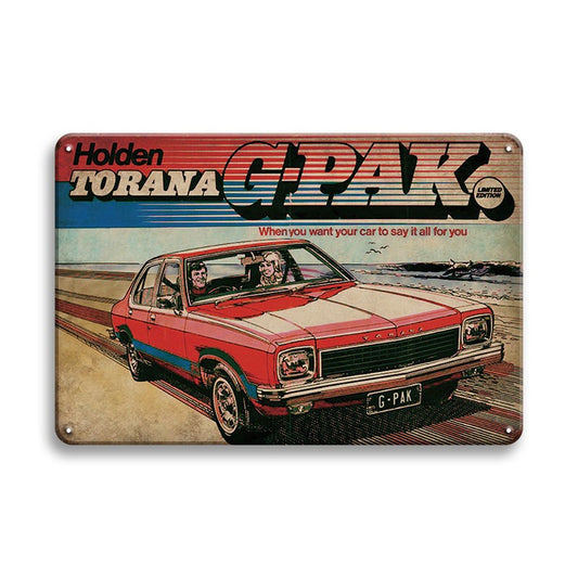 TIN SIGN HOLDEN TORANA G-PACK