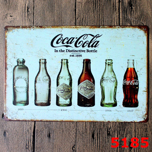 TIN SIGN COCA-COLA IN THE DISTINCTIVE BOTTLE
