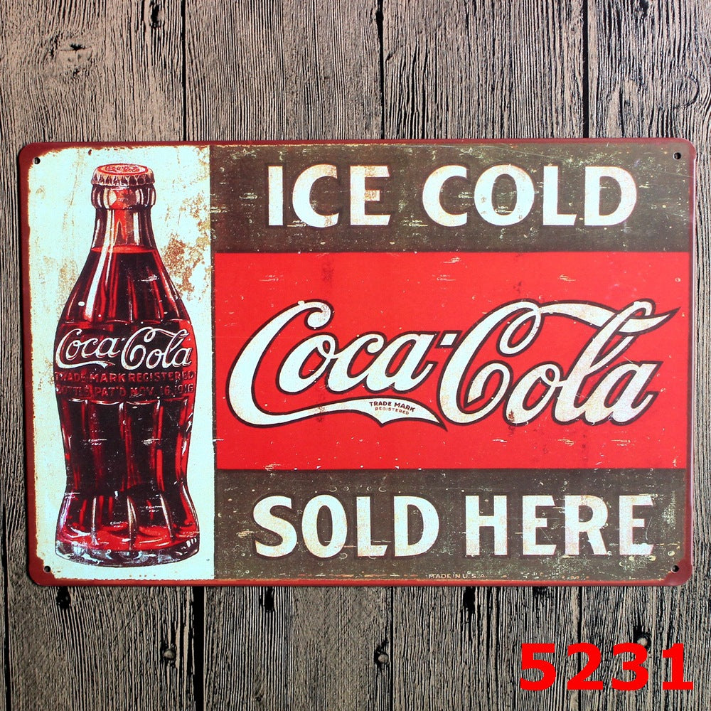 TIN SIGN ICE COLD COCA-COLA SOLD HERE