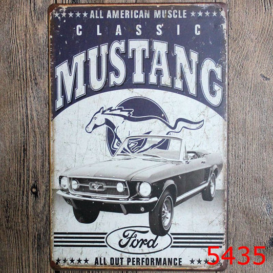 TIN SIGN CLASSIS MUSTANG FORD all american muscle
