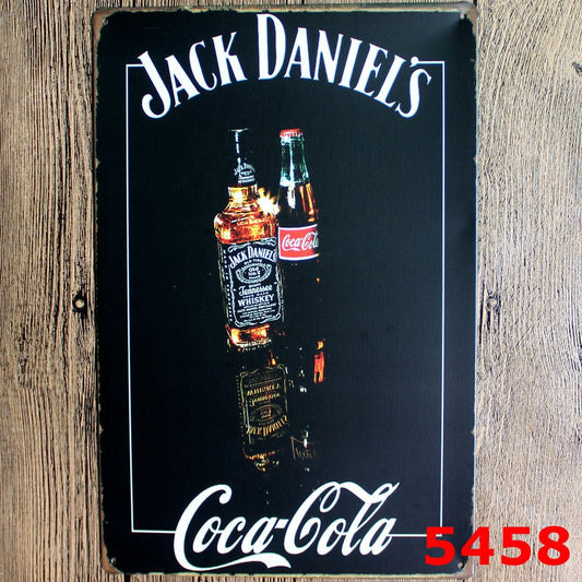 TIN SIGN JACK DANIELS COCA-COLA black