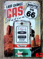 TIN SIGN LAST CHANCE GAS STATION PETROL PUMP