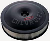 AIR CLEANER 14in x 3in CHEVROLET BLACK DROP BASE
